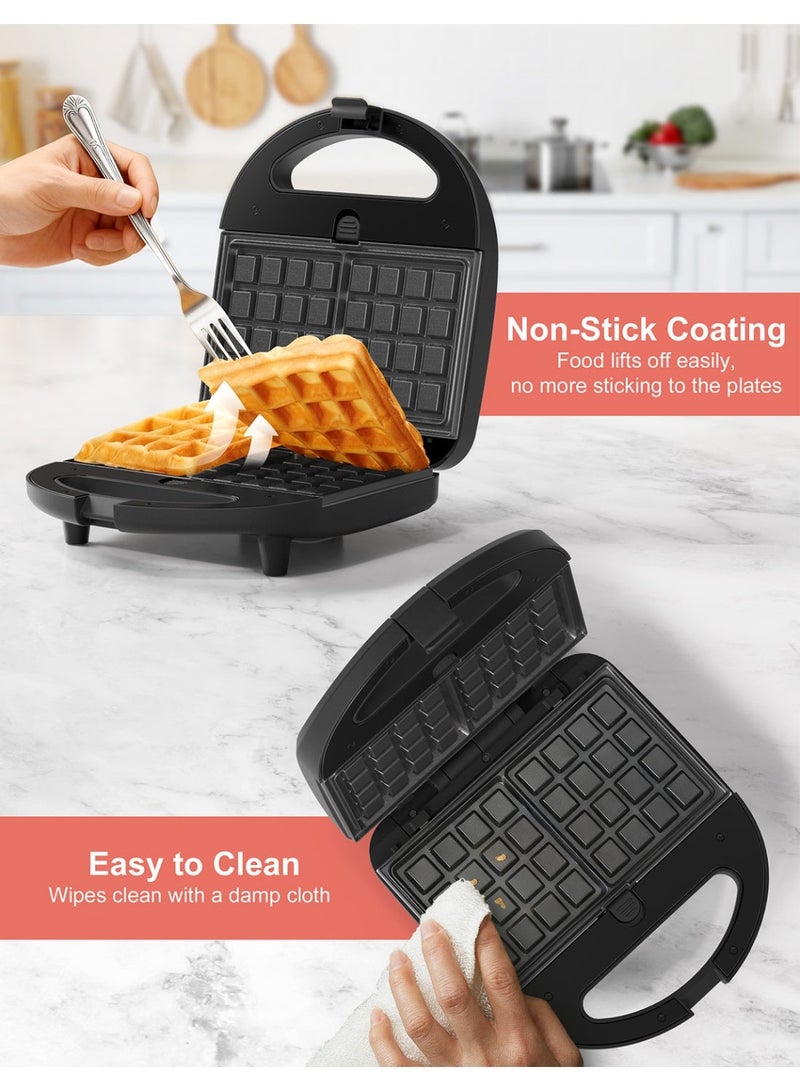 Crownful Waffle Maker: Perfect for Sandwiches & Grilled Meats, 750W Fast Heating, Non-Stick Coating, Compact Mini Kitchen Appliance - Image 4